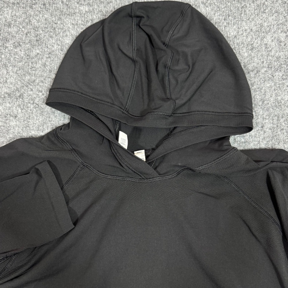 Athleta Momentum Hoodie Seamless Activewear Women XL Black Nylon EUC